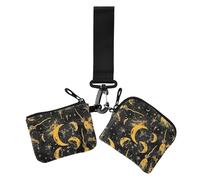 Dead Witch Broomstick Nero Giallo Portamonete da donna Custodie per carte di credito Custodia sottile portatile per biglietti da visita organizer per denaro con tasca portamonete con cerniera per le