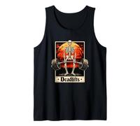 Deadlifts Skeleton Gothic Powerlifter Pesante Bilanciere Allenamento Canotta