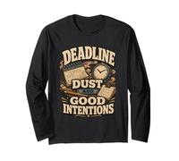 Deadline Dust And Good Intentions Umorismo Ufficio Maglia a Manica