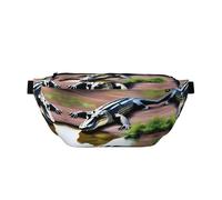 Deadly Rolling Croco - Marsupio grande, idea regalo per sport, festival, allenamento, viaggi, corsa, stile casual, Nero , Taglia unica