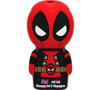 Deadpool 2 in 1, gel doccia e shampoo, 400 ml, prodotto ufficiale Marvel per i fan - formula idratante e design cult per gli uomini