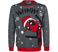 Deadpool Ho! Ho! Ho! Uomo Christmas Jumper Grigio/Rosso S 55% Acrilico, 45% Cotone Regular