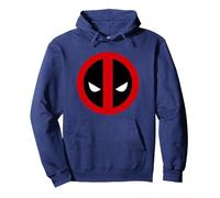 Deadpool Large Clean Logo Felpa con Cappuccio, Unisex per Adulti, Navy, L