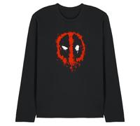 Deadpool Maglietta Unisex a Maniche Lunghe con Logo Marvel Paint, Nero, XXL