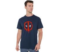 Deadpool Maglietta Unisex Marvel Deadpool Paint Logo Unisex, Blu Navy, XL