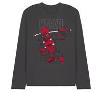 Deadpool Maglietta Unisex Marvel Deadpool Sword Unisex a Maniche Lunghe, Carbone, XL