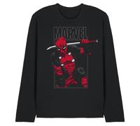 Deadpool Maglietta Unisex Marvel Sword a Maniche Lunghe, Nero, XXL