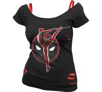 Deadpool Maximum Effort Donna Top Nero XL 100% Cotone Regular