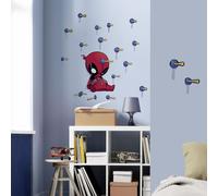 Deadpool Muro Adesivi Set Decalcomanie 50x70 CM Marvel Shootout Grande Foglio