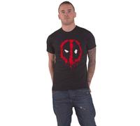 Deadpool T Shirt Splat Face Logo Official Unisex Black S