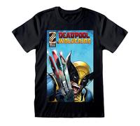 Deadpool Wolverine Reflection Nero T Shirt NUOVO E UFFICIALE