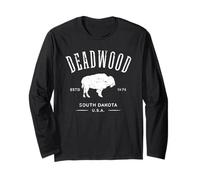 Deadwood South Dakota USA Souvenir Design Bisonte Distressed Maglia a Manica