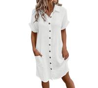Deal of The Day Prime Today Vestiti Estivi Maniche Corte Vestito Mare Donna Cotone Vestito Serata Discoteca Vestito Donna con Bottoni Davanti Vestiti Medievali Donna My Orders Placed