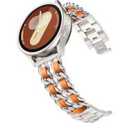 DEALELE Cinturini compatibili con Samsung Galaxy Watch 7 / FE / 6/6 Classic / 5/5 Pro / 4/4 Classic / 3 41 mm, 20 mm in metallo con cinturino a catena in pelle per Huawei GT3 / GT2 42 mm donne uomini