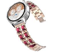 DEALELE Cinturino compatibile con Samsung Galaxy Watch 46 mm/Galaxy 3 45 mm, 22 mm, in metallo con catena in pelle, per Huawei Watch GT5/GT5 Pro, 4/4 Pro, 3/3 Pro, GT4/GT3, 46 mm, uomo e donna, 22mm