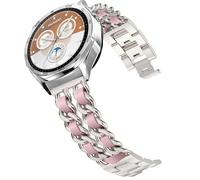 DEALELE Cinturino compatibile con Samsung Galaxy Watch 46 mm/Galaxy 3 45 mm, 22 mm, in metallo con catena in pelle, per Huawei Watch GT5/GT5 Pro, 4/4 Pro, 3/3 Pro, GT4/GT3, 46 mm, uomo e donna, 22mm