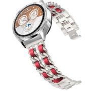 DEALELE Cinturino compatibile con Samsung Galaxy Watch 46 mm / Galaxy 3 45 mm, 22 mm in metallo con cinturino a catena in pelle per Huawei Watch GT5 / GT5 Pro / 4/4 / GT4 / 3/3 Pro / GT3 46 mm, colore