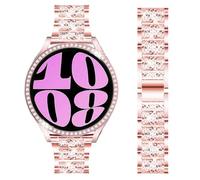 DEALELE Cinturino compatibile con Samsung Galaxy Watch 6 40 mm, 44 mm / Galaxy 6 Classic 43 mm, 47 mm, 20 mm, sottile con strass e custodia protettiva di ricambio, per donne e uomini (rosa rosa)