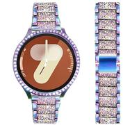 DEALELE Cinturino compatibile con Samsung Galaxy Watch 7/5/4 40 mm 44 mm/FE 40 mm/5 Pro 45 mm, 20 mm glitter diamante metallo con custodia protettiva di ricambio per uomo e donna, galaxy 7 (44mm)