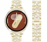 DEALELE Cinturino compatibile con Samsung Galaxy Watch 7/5/4 40 mm 44 mm/FE 40 mm/5 Pro 45 mm, 20 mm glitter diamante metallo con custodia protettiva di ricambio per uomo e donna, galaxy 7 (40mm
