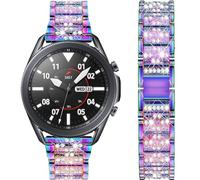 DEALELE Cinturino Compatibile con Samsung Gear S3 Frontier/Classic/Galaxy Watch 46mm / Galaxy 3 45mm / Huawei Watch 3 / GT2 46mm, Bracciale di Ricambio in Metallo Strass Diamante 22mm, Arcobaleno