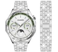 DEALELE Cinturino Compatibile con Samsung Gear S3 Frontier/Classic/Galaxy Watch 46mm / Galaxy 3 45mm / Huawei Watch 3 / GT2 46mm, Bracciale di Ricambio in Metallo Strass Diamante 22mm, Argento
