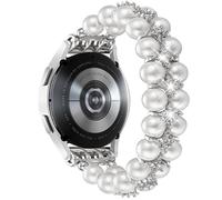 DEALELE Cinturino con perline compatibile con Samsung Galaxy Watch 7 / FE / 6/5 / 4 40 mm / 44 mm / 5 Pro / 6/4 Classic, 20 mm Bling strass duoble-fila perle braccialetto elastico per Huawei GT3 42 mm