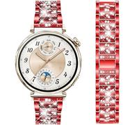 DEALELE Cinturino di ricambio compatibile con Huawei Watch GT5 Pro 42 mm / GT5 41 mm / GT4 41 mm / Fossil Women's Gen 6 / Gen 5E 42 mm / Garmin Venu 3S, cinturino di ricambio in metallo con strass da