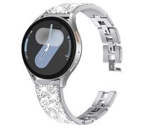 DEALELE Compatibile con Samsung Galaxy Watch 5/5 PRO/Galaxy 4/4 Classic/Galaxy 3 41mm / Active 2, Cinturino di Ricambio Diamante Strass Metallo da 20mm per Huawei GT2 42m / GT3 42mm, Argento