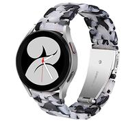 DEALELE Compatibile con Samsung Galaxy Watch 6/6 Classic / 5/5 PRO / 4/4 Classic / 3 41mm / Active 2, Cinturino di Ricambio in Resina Colorata per Huawei GT2 42mm / GT3 42mm, Mucca Nero