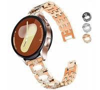 DEALELE Compatibile con Samsung Galaxy Watch 6/6 Classic / 5/5 PRO / 4/4 Classic / 3 41mm / Active 2, Cinturino di Ricambio 20mm Diamante Strass Metallo per Huawei GT2 42mm / GT3 42mm, Oro Rosa