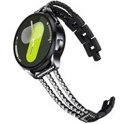 DEALELE Compatibile con Samsung Galaxy Watch 6/6 Classic / 5/5 PRO / 4/4 Classic / 3 41mm / Active 2, Cinturino di Ricambio in Metallo Diamante da 20mm per Huawei GT3 42mm / GT2 42mm, Nero