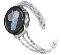 DEALELE Compatibile con Samsung Galaxy Watch 6/6 Classic / 5/5 PRO / 4/4 Classic / 3 41mm / Active 2, Cinturino di Ricambio in Metallo Diamante da 20mm per Huawei GT3 42mm / GT2 42mm, Argento