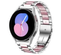DEALELE Compatibile con Samsung Galaxy Watch 6/6 Classic / 5/5 PRO / 4/4 Classic / 3 41mm / Active 2, Cinturino di Ricambio in 20mm Metallo Acciaio Inossidabile per Huawei GT3 42mm, Rosa/Argento
