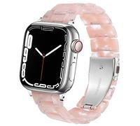DEALELE Compatible con iWatch 38mm 40mm 41mm, Sostituzione Cinturino in Resina Colorata per Apple Watch Series 8/7 / 6/5 / 4/3 / SE Donne Uomini, Rosa Traslucido