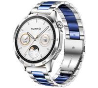 DEALELE Compatible con Samsung Galaxy Watch 46mm / Galaxy 3 45mm / Huawei Watch 4/4 PRO / 3/3 PRO / GT3 46mm / GT2 46mm, Cinturino di Ricambio in Metallo Acciaio Inossidabile 22mm, Argento/Blu