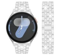 DEALELE Compatible con Samsung Galaxy Watch 6/6 Classic / 5/5 Pro / 4/4 Classic / 3 41mm / Active 2, Cinturino di Ricambio 20mm Strass Diamante Metallo per Huawei GT2 42mm / GT3 42mm, Argento