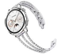 DEALELE Compatible con Samsung Gear S3 Frontier/Classic/Galaxy Watch 46mm / Galaxy 3 45mm / Huawei Watch 3 / GT2 46mm, Cinturino di Ricambio Acciaio Inossidabile Diamante Strass 22mm, Argento