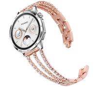 DEALELE Compatible con Samsung Gear S3 Frontier/Classic/Galaxy Watch 46mm / Galaxy 3 45mm / Huawei Watch 3 / GT2 46mm, Cinturino di Ricambio Acciaio Inossidabile Diamante Strass 22mm, Oro Rosa