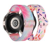 DEALELE Confezione da 2 cinturini compatibili con Huawei Watch GT5 Pro 42 mm / GT5 / GT4 41 mm / Garmin Venu 3S / Forerunner 265S / Fossil Donna Gen 6, cinturino colorato in nylon elastico da 18 mm