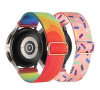 DEALELE Confezione da 2 cinturini compatibili con Huawei Watch GT5 Pro 42 mm/GT5/GT4 41 mm/Garmin Venu 3S/Forerunner 265S/Fossil Gen 6, cinturino colorato in nylon elastico da 18 mm, colore arcobaleno