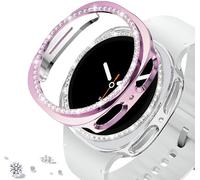 DEALELE Confezione da 2 custodie compatibili con Samsung Galaxy Watch 8 da 44 mm, custodia protettiva di ricambio per orologio (44 mm, rosa + trasparente)