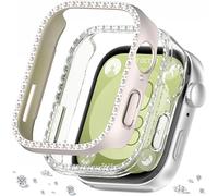 DEALELE Confezione da 2 custodie luccicanti compatibili con Huawei Watch Fit 3, custodia protettiva in policarbonato con strass scintillanti, cover di ricambio per orologio da donna e uomo (luce
