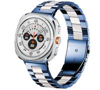 DEALELE Starp - Cinturino di ricambio compatibile con Samsung Galaxy Watch 7 Ultra (47 mm), in solido acciaio inossidabile, per Galaxy Watch Ultra 47 mm, unisex, blu-argento