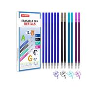 DealKits 12x Ricariche Cancellabili Compatibile con Legami - 6 Blu, 2 Nero, 2 Viola, 2 Verde, Punta 0,7 mm, Altezza 13 cm, Particolarmente adatto per la scuola e la vita quotidiana