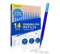 DealKits 14 ricariche in gel cancellabili, 0,7 mm, compatibile con Pilot FriXion Ball & Clicker & Eberhard Faber, mine di ricambio per penna gel cancellabile, pratica per scuola e uso quotidiano