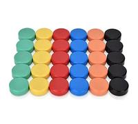 DealKits 30 magneti multicolori, 6 colori, magneti per frigorifero, piccoli magneti forti, decorativi, 20 mm, rotondi, per armadietto, lavagna, armadietto, ufficio, officina, 30 pezzi
