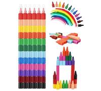 DealKits 6 Pezzi Pastelli a Cera Impilabili (12 in 1), Piccoli Regali per Bambini, Regalo di Pittura, Penna Arcobaleno, Idee Regalo per Fine Festa Compleanno