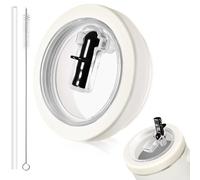 DealKits Coperchio di ricambio per Stanley Cup - Compatibile con Stanley Cup 40oz - con 1 cannuccia e 1 spazzola per cannuccia - Beige - per Stanley Cup coperchio a prova di perdite - Accessori per