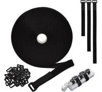 DealKits Fascette Fermacavi da 10m x 2cm con 50 Fibbie, Nero, Fascette a Strappo, Cinghie Fermacavi per Cable Management, Organizzatore Cavi, per Cavi, fili e Corde da Tagliare